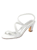 Chaussures de mariage Satin Ivoire Bout ouvert Brodé Talon Chunky Mi Talon Slingback De Mariée