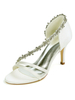 Chaussures de mariage Satin Ivoire Bout ouvert Strass Talons aiguilles Chaussures de mariée