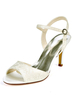 Chaussures de mariage Satin Ivoire Bout ouvert Talon aiguille Bride réglable à la cheville Talons