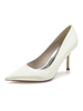 Chaussures de mariage Satin Ivoire Bout pointu Talon aiguille Chaussures de mariée