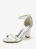 Chaussures de mariage Satin Ivoire Strass Sandales de mariage à bout ouvert