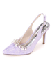 Chaussures de mariage Slingback Perles Pointu Toe Stiletto Heel Chaussures de mariée