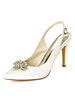 Chaussures de mariage strass satin blanc bout pointu talon aiguille chaussures de mariée