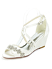 Chaussures de mariage Strass Satin Blanc Toe Open Toe Shele Chaussures de mariée