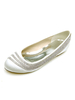 Chaussures de mariage strass satin ivoire bout rond chaussures de mariée plates