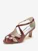 Chaussures De Mariage Supérieur Bourgogne Strass Sandales De Mariage À Bout Ouvert