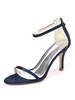 Chaussures de mariage Ture Boucle en satin rouge Bout ouvert Talon aiguille Chaussures de mariée