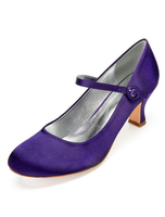 Chaussures de mariage vintage pourpre bout rond Mary Jane chaussures en satin mère de chaussures de mariée