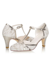 Chaussures de mariage vintage type T talon Kitten chaussures de mariée