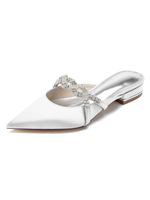 Chaussures de Mariages à Plate avec Bout Pointu en Paillette Unicolore