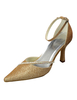 Chaussures de mariée à bout pointu en tissu avec paillette