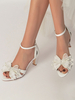 Chaussures de Mariée à Talons avec Noeud Femme avec Bout Ouvert Unicolore