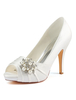 Chaussures de Mariée 2021 Ivoire Bout Ouvert Perles Talon Haut