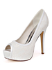 Chaussures de mariée avec plateforme Chaussures talons hauts en dentelles en satin Chaussures mariée bout ouvert