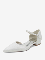 Chaussures de mariée Ballerines de mariée à bout pointu brodées