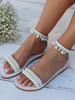 Chaussures De Mariée Ballerines De Mariée Cuir PU Bout Rond À Lacet Cheville