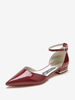 Chaussures De Mariée Ballerines De Mariée Vernis Bout Pointu À Lacet