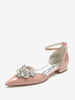 Chaussures De Mariée Ballerines De Mariée Vernis Haut Bout Pointu Strass