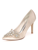 Chaussures de mariée champagne bout pointu talon haut