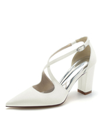 Chaussures de mariée chaussures mariage bout pointu talon épais boucle réglable