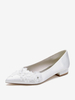 Chaussures De Mariée Chaussures Plates De Mariage Satin Bout Pointu