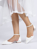 Chaussures De Mariée Chaussures Plates De Mariage Satin Fleur à Bride Bout Pointu