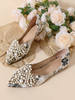 Chaussures de mariée Chaussures plates de mariée en cuir PU à bout pointu avec perles