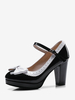 Chaussures De Mariée En Cuir PU Bout Pointu Nœuds Chaussures De Mariage Vintage