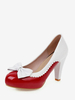 Chaussures De Mariée En Cuir PU Bout Pointu Nœuds Chaussures De Mariage Vintage