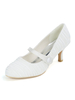 Chaussures de mariée en satin blanc bout rond talon aiguille
