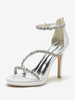 Chaussures de mariée en satin Edding à talons hauts et strass à lanières