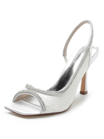 Chaussures de Mariée Femme à Talons Hauts avec Bout Ouvert Unicolore