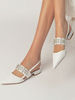 Chaussures de Mariée Femme avec Bout Pointu en Paillette Unicolore