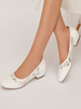 Chaussures de Mariée Femme avec Bout Rond en Dentelle Unicolore