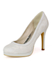 Chaussures de mariée ivoire en PU talon haut plateforme chaussures mariage