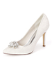 Chaussures de mariée ivoire en satin bout pointu talon haut