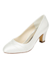 Chaussures de mariée ivoire en satin talon carré
