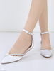 Chaussures de mariée plate argent en soie de satin chaussures de mariage
