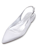 Chaussures de mariée plate blanche en soie de satin chaussures de mariage