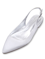 Chaussures de mariée plate blanche en soie de satin chaussures de mariage