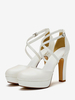 Chaussures de mariée plateforme talon haut boucle réglable