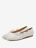 Chaussures de mariée plates à lacets dentelle femmes chaussures de mariage à bout rond