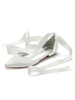 Chaussures de mariée plates ivoire à lacets bout pointu