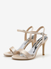 Chaussures De Mariée Pour Femme Sandales Satin Blanc Bout Ouvert Talon Aiguille Chaussures De Mariée