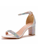 Chaussures de mariée pour femmes Strass Cuir PU Bout rond Talon Chaussures de mariée