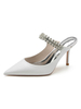 Chaussures de mariée pour femmes Strass Paillettes Tissu Bout pointu Talon aiguille Chaussures de mariée