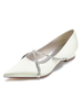 Chaussures de mariée pour femmes Strass Satin Bout pointu Chaussures de mariée plates