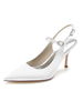 Chaussures de mariée pour femmes Strass Satin Bout pointu Talon aiguille Chaussures de mariée