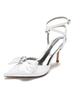 Chaussures de mariée pour femmes Strass Satin Bout pointu Talon aiguille Chaussures de mariée