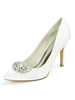 Chaussures de mariée Strass en satin blanc pointu tree talon talon chaussures de mariée